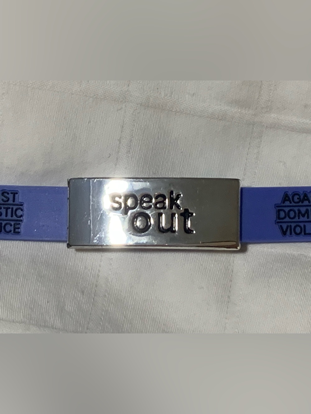 Avon “Speak Out Against Domestic Violence” Awareness Blue Silicone Bracelet